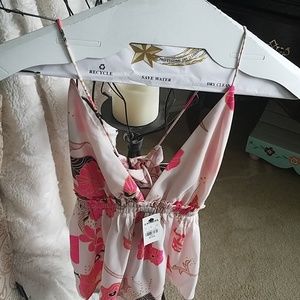 Floral strappy peplum top